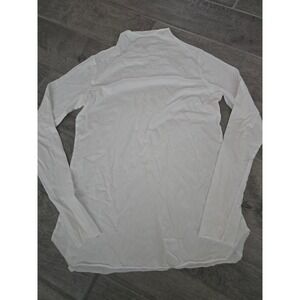 Frank & Eileen Funnel Neck Tee White Supima Cotton Mock Top XS Raw Hems